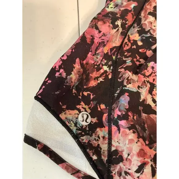 Lululemon Shorts Women's 2 Hotty Hot Stencil Blossom Running Lined Pull On - Picture 8 of 12